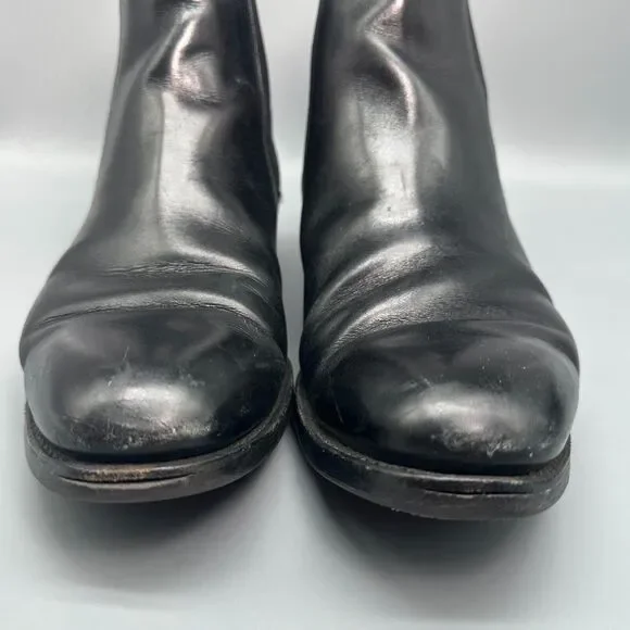 Meermin Calf - E Men 7.5 Triple Black Leather Chelsea Boot Elastic Sided Pull On